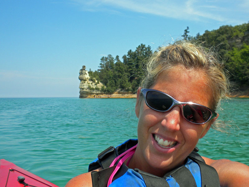 self portrait kayaking by miners castle